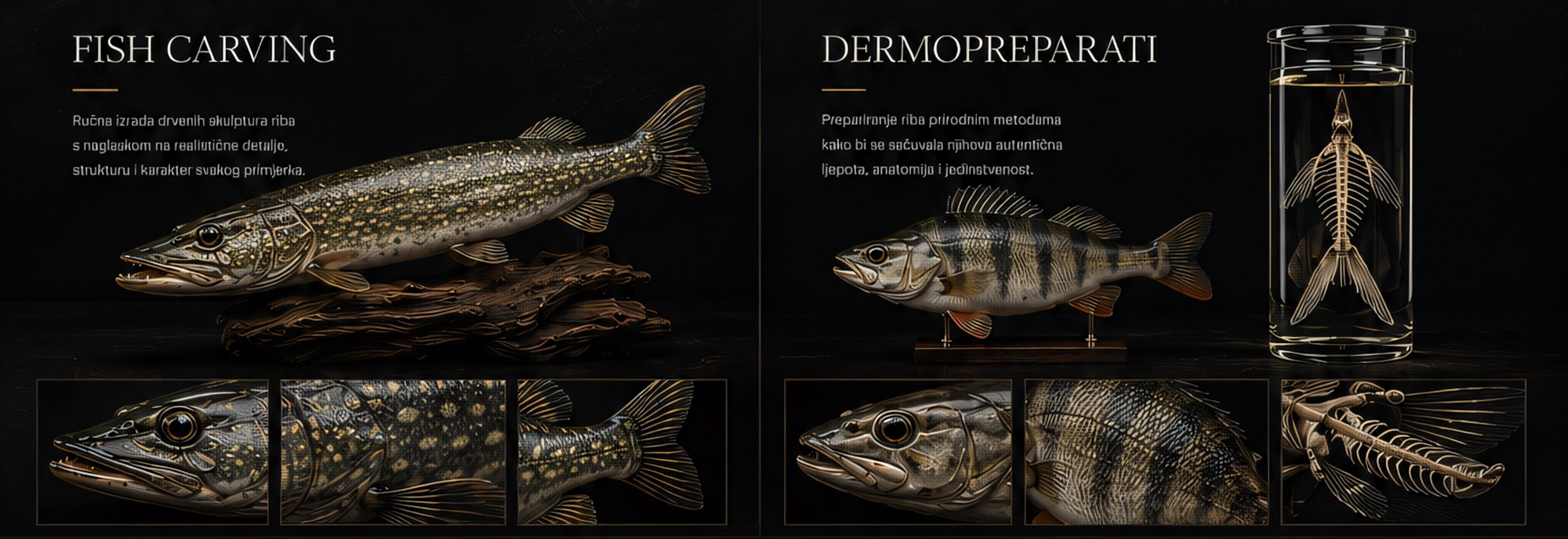 Fish carving i dermopreparati