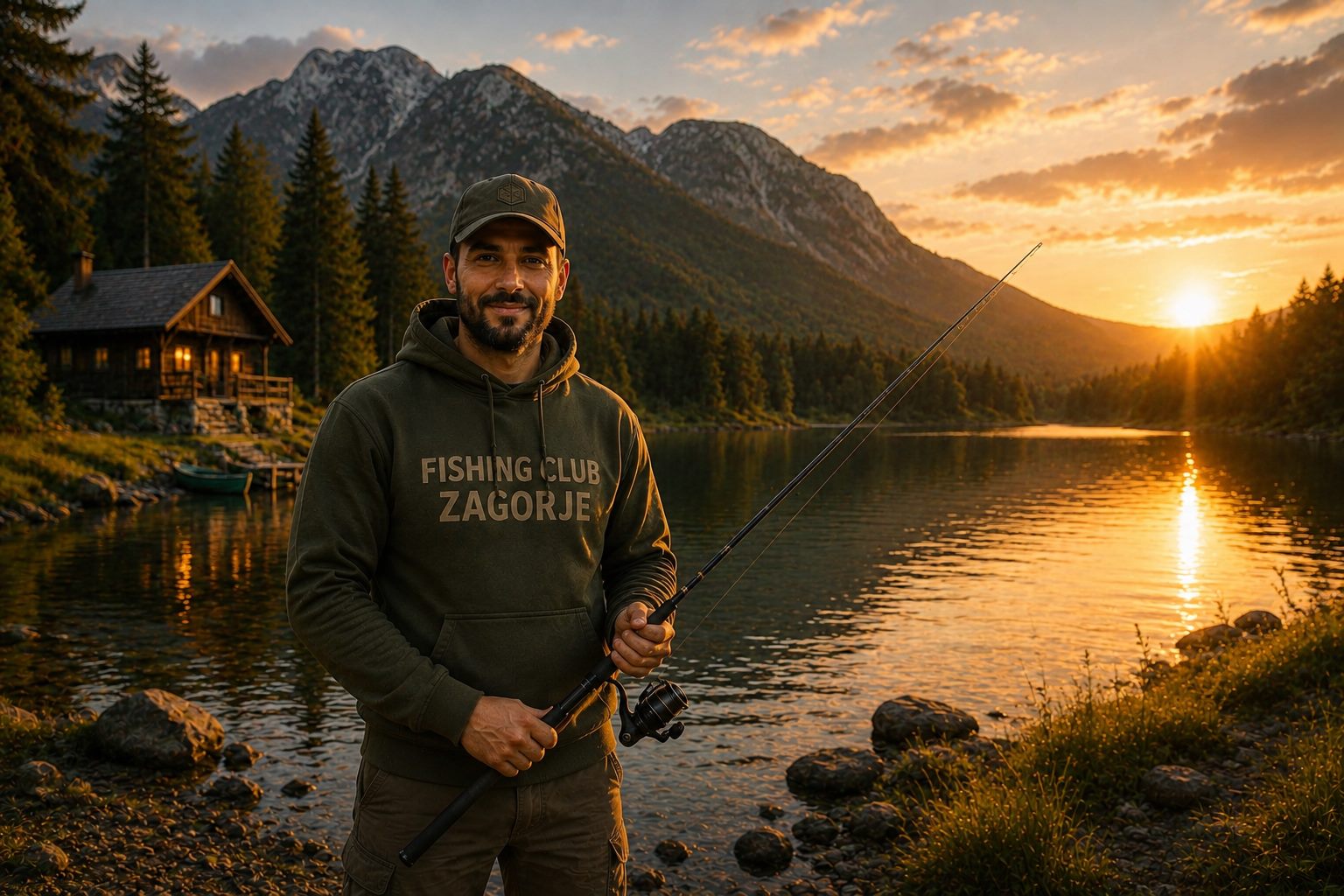 Član Fishing Club Zagorje u ribolovu uz planinsko jezero